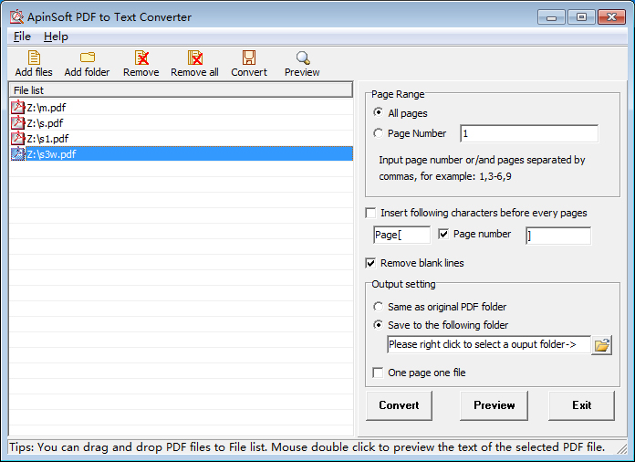 ApinSoft PDF to Text Converter screenshot